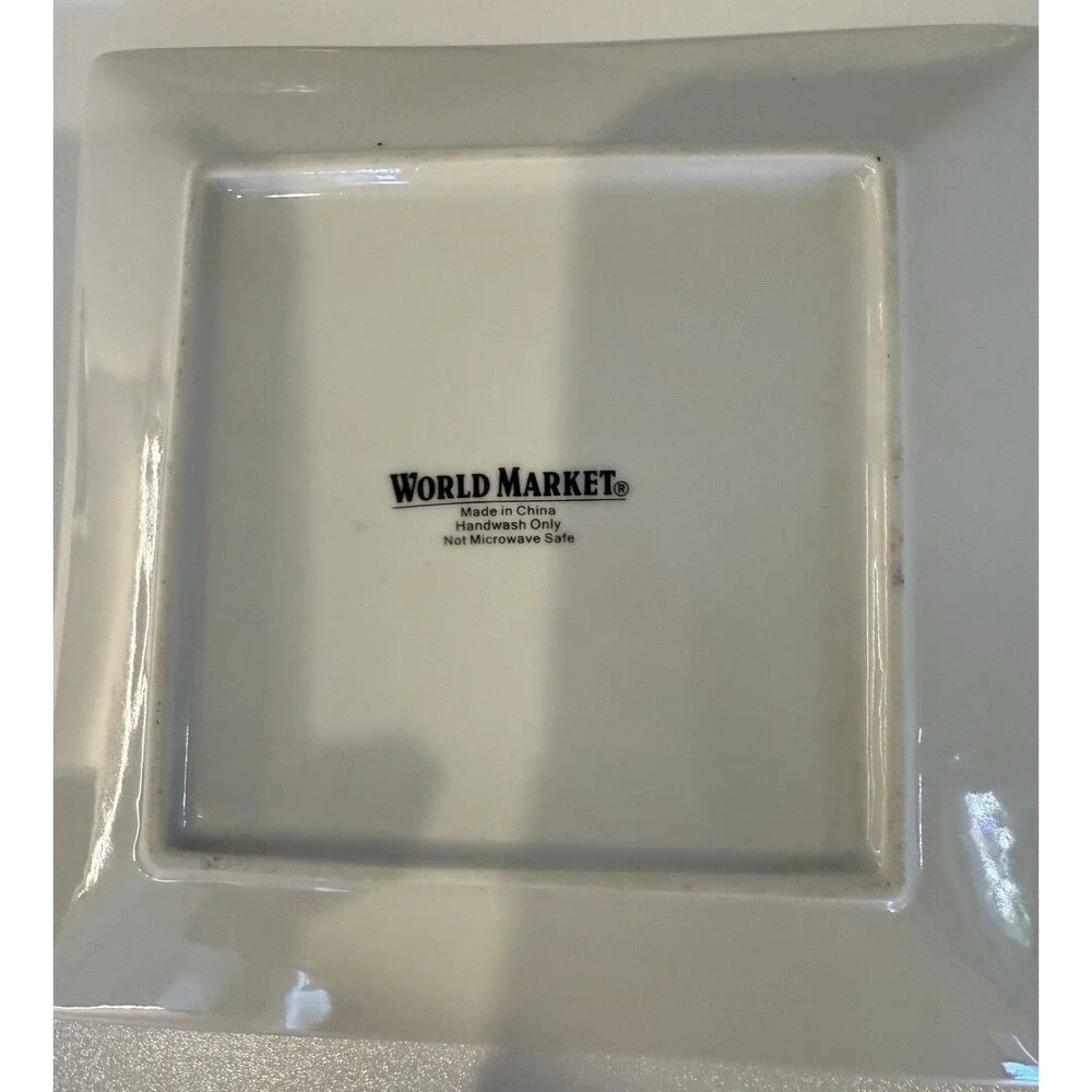 World Market Square Holiday Christmas Appetizer Plates Set Of 3
